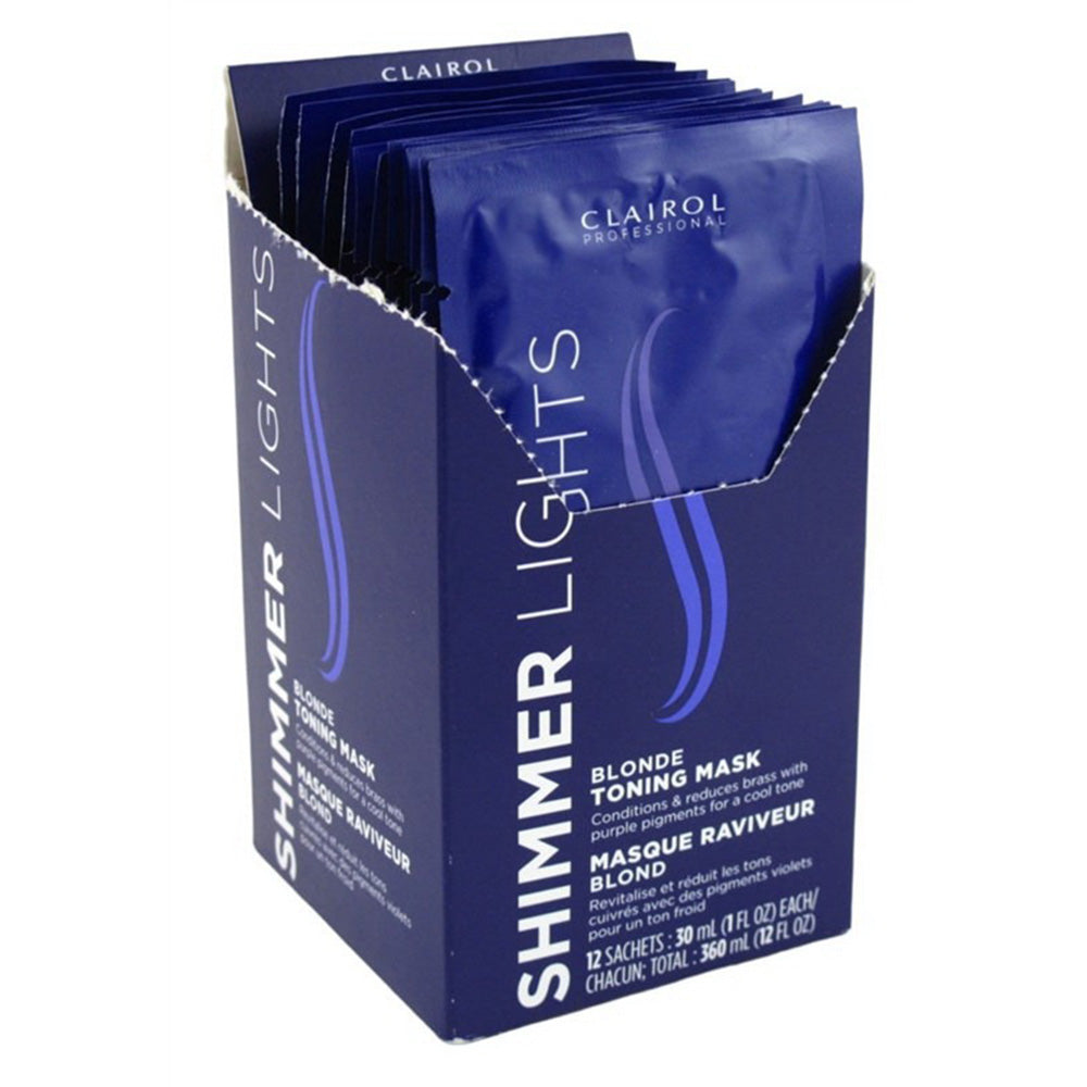 Clairol Professional Tones Blonde Neutralizes Brass Toning Hair Mask 1Oz, Pack of 12